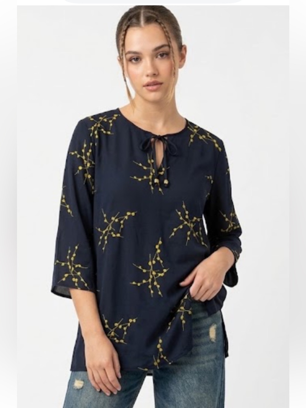Vintage Jacklyn Smith Embroidered Tunic Blouse
